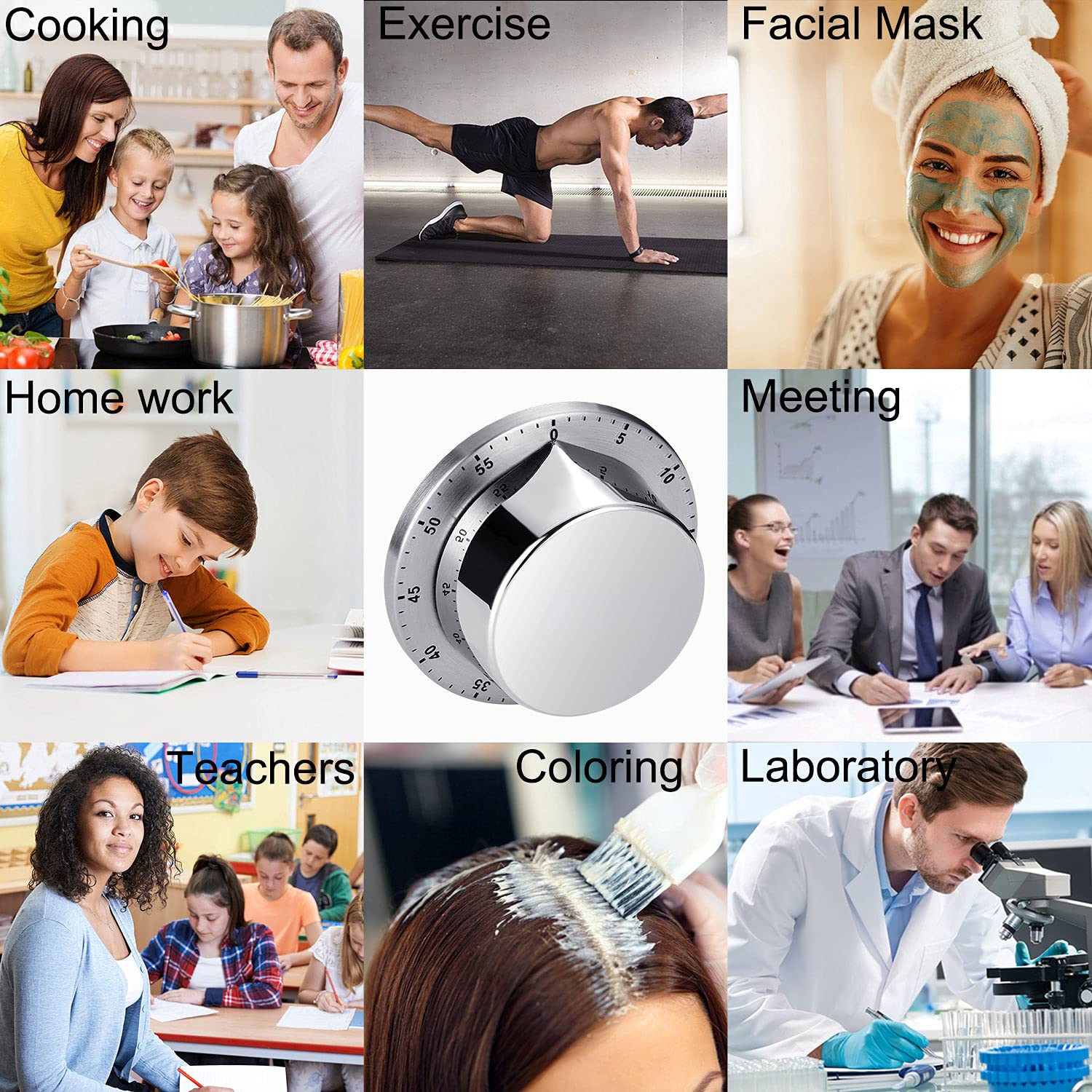 Albayrak Kitchen Timers For Cooking, Chef Cooking Timer Clock With Loud Alarm, No Batteries Required, 100% Mechanical Desk Timer